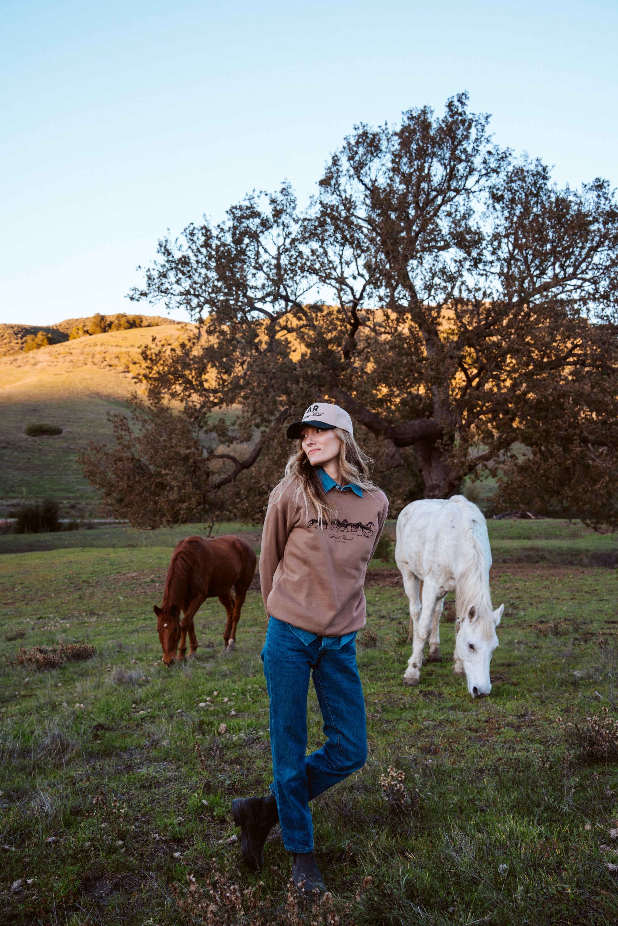 Running Horses Vintage Crewneck